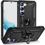 Kilifplus Samsung Galaxy S23 İle Uyumlu Kılıf Zırhlı Standlı Mıknatıslı Tank Kapak - Siyah