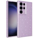 Kilifplus Samsung Galaxy S23 Ultra ile Uyumlu Silikon Kapak Simli Parlak Lux Kamera Korumalı Koton - Lila