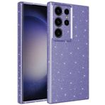 Kilifplus Samsung Galaxy S23 Ultra ile Uyumlu Silikon Kapak Simli Parlak Lux Kamera Korumalı Koton - Mor