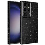 Kilifplus Samsung Galaxy S23 Ultra ile Uyumlu Silikon Kapak Simli Parlak Lux Kamera Korumalı Koton - Siyah