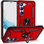 Kilifplus Samsung Galaxy S24 ile Uyumlu Kılıf Zırhlı Standlı Mıknatıslı Tank Kapak - Kırmızı