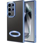 Kilifplus Samsung Galaxy S24 Ultra ile Uyumlu Kılıf Kamera Korumalı Silikon Logo Açık Arkası Şeffaf Omega Kapak - Sierra Mavi