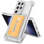 Kilifplus Samsung Galaxy S24 Ultra ile Uyumlu Kılıf Şeffaf Esnek Silikon Luks Tam Uyumlu Kartlıklı Kapak