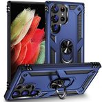 Kilifplus Samsung Galaxy S24 Ultra ile Uyumlu Kılıf Zırhlı Standlı Mıknatıslı Tank Kapak - Lacivert