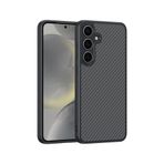 Kilifplus Samsung Galaxy S25 ile Uyumlu Kılıf Magsafe Şarj Özellikli Karbon Fiber Tasarımlı Sert Silikon Slim Fit Darbelere Dayanıklı Elnino Kapak - Siyah