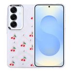 Kilifplus Samsung Galaxy S25 Plus ile Uyumlu Kılıf Şeffaf Simli Airbag Tasarımlı Kapak, Darbe Emici, Kamera Korumalı, [ Tam Uyumlu, Zarif, Kaliteli ], Kiraz