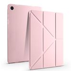 Kilifplus Samsung Galaxy Tab A11 Plus ile Uyumlu Kılıf Tri Folding Silikon Kalem Bölmeli Katlanabilir Standlı PU Deri Yumuşak Kapak, Tablet Kılıfı [Kalem Alanı, Akıllı Kapak, Uyku Modlu] - Rose Gold