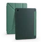 Kilifplus Samsung Galaxy Tab A7 10.4 T500 2020 ile Uyumlu Kılıf Tri Folding Silikon Kalem Bölmeli Katlanabilir Standlı PU Deri Yumuşak Kapak, Tablet Kılıfı [Kalem Alanı, Uyku Modlu] - Koyu Yeşil