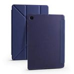 Kilifplus Samsung Galaxy Tab A7 10.4 T500 2020 ile Uyumlu Kılıf Tri Folding Silikon Kalem Bölmeli Katlanabilir Standlı PU Deri Yumuşak Kapak, Tablet Kılıfı [Kalem Alanı, Uyku Modlu] - Lacivert