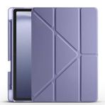 Kilifplus Samsung Galaxy Tab A9 ile Uyumlu Kılıf Tri Folding Silikon Kalem Bölmeli Katlanabilir Standlı PU Deri Yumuşak Kapak, Tablet Kılıfı [Kalem Alanı, Akıllı Kapak, Uyku Modlu] - Mor
