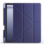Kilifplus Samsung Galaxy Tab A9 Plus ile Uyumlu Kılıf Tri Folding Silikon Kalem Bölmeli Katlanabilir Standlı PU Deri Yumuşak Kapak, Tablet Kılıfı [Kalem Alanı, Akıllı Kapak, Uyku Modlu] - Lacivert