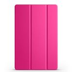 Kilifplus Samsung Galaxy Tab A9 Plus ile Uyumlu Tablet Kılıfı Smart Cover Uyku Modlu Standlı Arkası Sert Şeffaf Kapak - Koyu Pembe