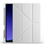 Kilifplus Samsung Galaxy Tab S10 FE ile Uyumlu Kılıf Tri Folding Silikon Kalem Bölmeli Katlanabilir Standlı PU Deri Yumuşak Kapak, Tablet Kılıfı [Akıllı Kapak, Uyku Modlu], Gri
