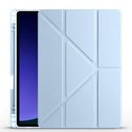 Kilifplus Samsung Galaxy Tab S10 FE ile Uyumlu Kılıf Tri Folding Silikon Kalem Bölmeli Katlanabilir Standlı PU Deri Yumuşak Kapak, Tablet Kılıfı [Akıllı Kapak, Uyku Modlu], Mavi