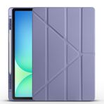 Kilifplus Samsung Galaxy Tab S10 Fe Plus / 13.1" inç ile Uyumlu Kılıf Tri Folding Silikon Kalem Bölmeli Katlanabilir Standlı PU Deri Yumuşak Kapak, Tablet Kılıfı [Akıllı Kapak, Uyku Modlu] - Mor