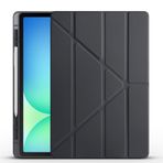 Kilifplus Samsung Galaxy Tab S10 Fe Plus / 13.1" inç ile Uyumlu Kılıf Tri Folding Silikon Kalem Bölmeli Katlanabilir Standlı PU Deri Yumuşak Kapak, Tablet Kılıfı [Akıllı Kapak, Uyku Modlu] - Siyah