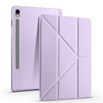 Kilifplus Samsung Galaxy Tab S10 Lite ile Uyumlu Kılıf Tri Folding Silikon Kalem Bölmeli Katlanabilir Standlı PU Deri Yumuşak Kapak, Tablet Kılıfı [Akıllı Kapak, Uyku Modlu] - Lila
