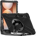 Kilifplus Samsung Galaxy Tab S10 Plus ile Uyumlu Tablet Kılıfı Defender Askı Aparatlı Zırhlı Kapak, Tam Uyumlu, Kaliteli, Siyah