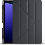 Kilifplus Samsung Galaxy Tab S10 Plus Tablet ile Uyumlu Kılıfı Standlı Tri Folding Kalemlikli Silikon Smart Cover - Siyah