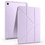 Kilifplus Samsung Galaxy Tab S11 ile Uyumlu Kılıf Tri Folding Silikon Kalem Bölmeli Katlanabilir Standlı PU Deri Yumuşak Kapak, Tablet Kılıfı SM-X730 [Akıllı Kapak, Uyku Modlu] - Lila