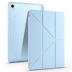 Kilifplus Samsung Galaxy Tab S11 ile Uyumlu Kılıf Tri Folding Silikon Kalem Bölmeli Katlanabilir Standlı PU Deri Yumuşak Kapak, Tablet Kılıfı SM-X730 [Akıllı Kapak, Uyku Modlu] - Mavi