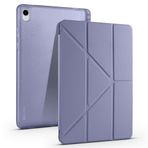 Kilifplus Samsung Galaxy Tab S11 ile Uyumlu Kılıf Tri Folding Silikon Kalem Bölmeli Katlanabilir Standlı PU Deri Yumuşak Kapak, Tablet Kılıfı SM-X730 [Akıllı Kapak, Uyku Modlu] - Mor