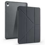 Kilifplus Samsung Galaxy Tab S11 ile Uyumlu Kılıf Tri Folding Silikon Kalem Bölmeli Katlanabilir Standlı PU Deri Yumuşak Kapak, Tablet Kılıfı SM-X730 [Akıllı Kapak, Uyku Modlu] - Siyah