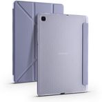 Kilifplus Samsung Galaxy Tab S6 Lite P610 ile Uyumlu Kılıf Tri Folding Silikon Kalem Bölmeli Katlanabilir Standlı PU Deri Yumuşak Kapak, Tablet Kılıfı [Kalem Alanı, Akıllı Kapak, Uyku Modlu] - Mor