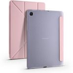 Kilifplus Samsung Galaxy Tab S6 Lite P610 ile Uyumlu Kılıf Tri Folding Silikon Kalem Bölmeli Katlanabilir Standlı PU Deri Yumuşak Kapak, Tablet Kılıfı [Kalem Alanı, Uyku Modlu] - Rose Gold