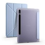 Kilifplus Samsung Galaxy Tab S8 Plus T970 ile Uyumlu Kılıf Tri Folding Silikon Kalem Bölmeli Katlanabilir Standlı PU Deri Yumuşak Kapak, Tablet Kılıfı [Kalem Alanı, Akıllı Kapak, Uyku Modlu] - Mavi