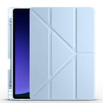 Kilifplus Samsung Galaxy Tab S9 FE ile Uyumlu Kılıf Tri Folding Silikon Kalem Bölmeli Katlanabilir Standlı PU Deri Yumuşak Kapak, Tablet Kılıfı [Kalem Alanı, Akıllı Kapak, Uyku Modlu] - Mavi