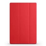 Kilifplus Samsung Galaxy Tab S9 FE Plus ile Uyumlu Tablet Kılıfı Smart Cover Uyku Modlu Standlı Arkası Sert Şeffaf Kapak - Kırmızı