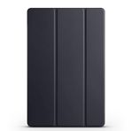 Kilifplus Samsung Galaxy Tab S9 FE Plus ile Uyumlu Tablet Kılıfı Smart Cover Uyku Modlu Standlı Arkası Sert Şeffaf Kapak - Siyah