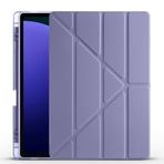 Kilifplus Samsung Galaxy Tab S9 Plus ile Uyumlu Kılıf Tri Folding Silikon Kalem Bölmeli Katlanabilir Standlı PU Deri Yumuşak Kapak, Tablet Kılıfı [Kalem Alanı, Akıllı Kapak, Uyku Modlu] - Mor