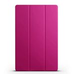 Kilifplus Samsung Galaxy Tab S9 Plus ile Uyumlu Tablet Kılıfı Smart Cover Uyku Modlu Standlı Arkası Sert Şeffaf Kapak - Pembe