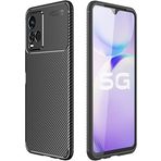 Kilifplus Vivo Y21s ile Uyumlu Kılıf Silikon Parmak İzi Bırakmayan Karbon Soft Negro Kapak - Siyah