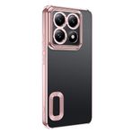 Kilifplus Xiaomi 14T Pro ile Uyumlu Kılıf Kamera Korumalı Silikon Logo Açık Arkası Şeffaf Omega Kapak - Rose Gold