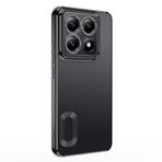 Kilifplus Xiaomi 14T Pro ile Uyumlu Kılıf Kamera Korumalı Silikon Logo Açık Arkası Şeffaf Omega Kapak - Siyah