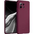 Kilifplus Xiaomi Mi 11 Lite ile Uyumlu Kılıf Premier Mat Esnek Silikon Kapak - Mürdüm