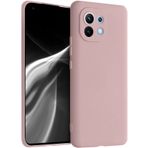 Kilifplus Xiaomi Mi 11 Lite ile Uyumlu Kılıf Premier Mat Esnek Silikon Kapak - Rose Gold
