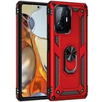 Kilifplus Xiaomi Mi 11T Pro Zırhlı Standlı Mıknatıslı Tank Kapak Kırmızı Kılıf