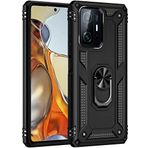 Kilifplus Xiaomi Mi 11T Pro Zırhlı Standlı Mıknatıslı Tank Kapak Siyah Kılıf