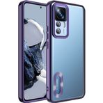 Kilifplus Xiaomi Mi 12T / 12T Pro Kılıf Kamera Korumalı Silikon Logo Açık Omega Kapak - Derin Mor
