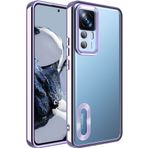 Kilifplus Xiaomi Mi 12T / 12T Pro Kılıf Kamera Korumalı Silikon Logo Açık Omega Kapak - Lila