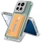 Kilifplus Xiaomi Mi 14 ile Uyumlu Kılıf Şeffaf Esnek Silikon Luks Tam Uyumlu Kartlıklı Kapak