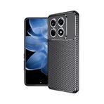 Kilifplus Xiaomi Mi 14T ile Uyumlu Karbon Görünümlü Silikon Esnek Kapak, [ Parmak İzin Bırakmayan, Siyah, İnce, Darbe Önleyicili ]