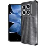 Kilifplus Xiaomi Mi 14T ile Uyumlu Kılıf Silikon Parmak İzi Bırakmayan Karbon Soft Negro Kapak - Siyah