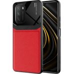 Kilifplus Xiaomi Poco M3 Deri Görünümlü Emiks Kapak Kırmızı Telefon Kılıfı