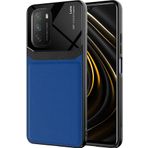 Kilifplus Xiaomi Poco M3 Deri Görünümlü Emiks Kapak Mavi Telefon Kılıfı
