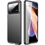 Kilifplus Xiaomi Poco X4 Pro ile Uyumlu Kılıf Silikon Parmak İzi Bırakmayan Karbon Soft Negro Kapak - Siyah